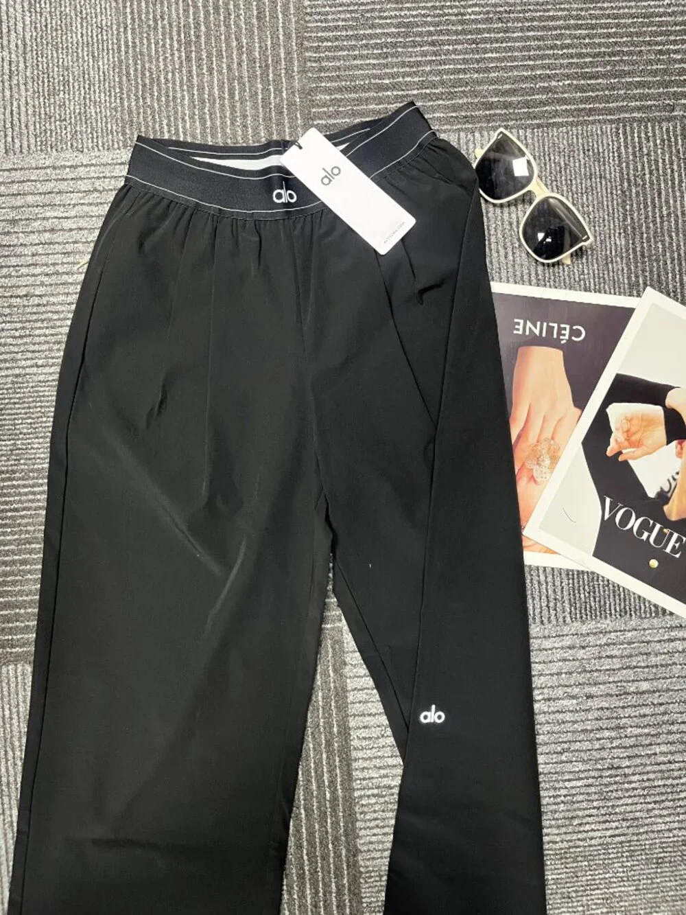 🔭Alo Yoga Black Wide-Leg Pants 🍙Hot Selling Casual Sports